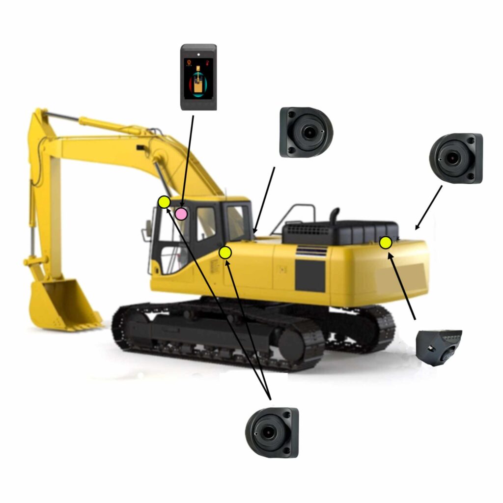 Mobile-excavator crawler-excavator camera installation