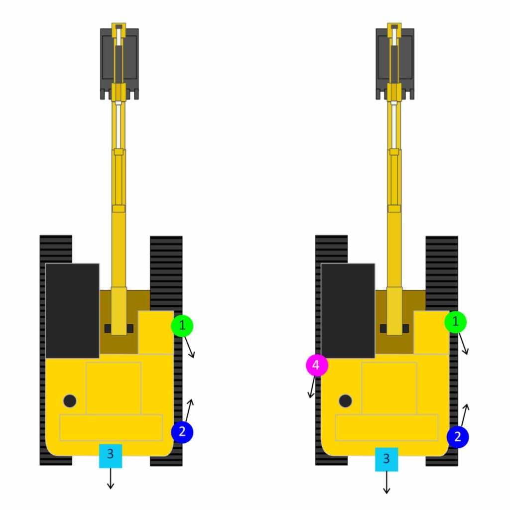 Mobile-excavator crawler-excavator camera viewing angle