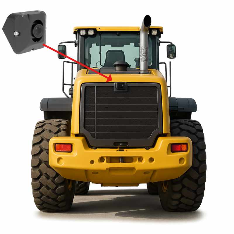Radlader Mit Rückfahrkamera WorkWarn Baumaschinen Arbeitsraumüberwachung