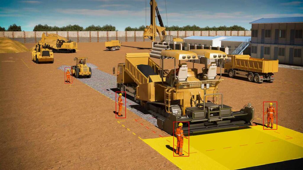 KI Personenerkennung Großbaustelle WorkWarn Schutz Der Arbeiter