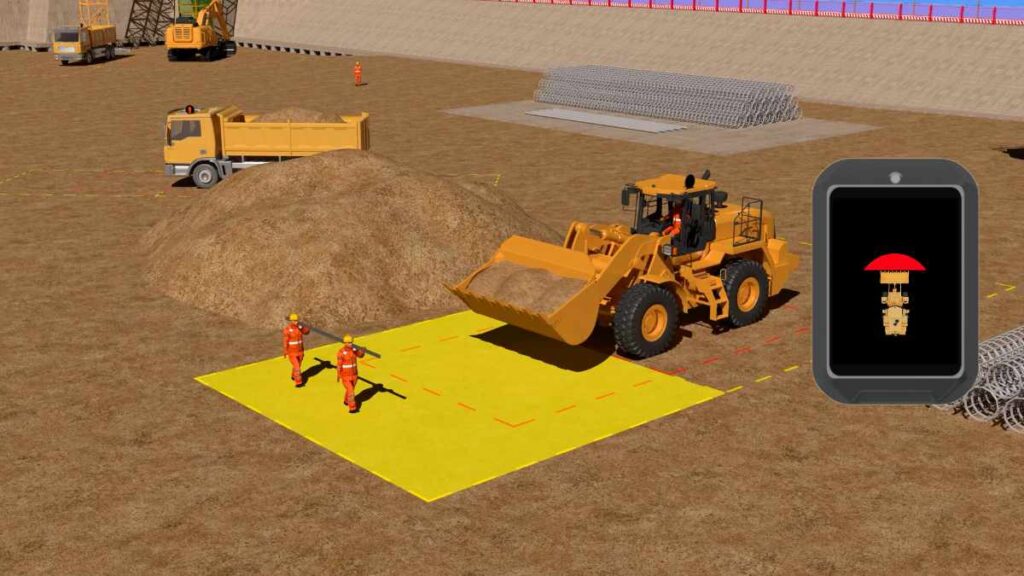 WorkWarn Radlader KI-Personenerkennung vor der Schaufel WorkWarn Radlader KI-Personenerkennung vor der Schaufel