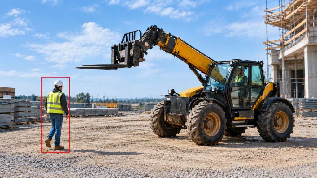 KI-gestützte Baustellensicherheit - Teleskoplader - WorkWarn